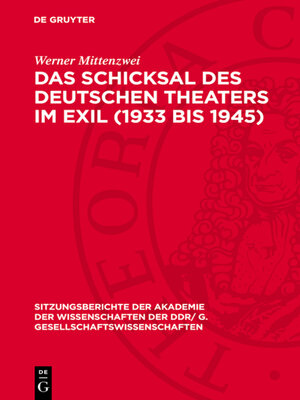 cover image of Das Schicksal des deutschen Theaters im Exil (1933 bis 1945)